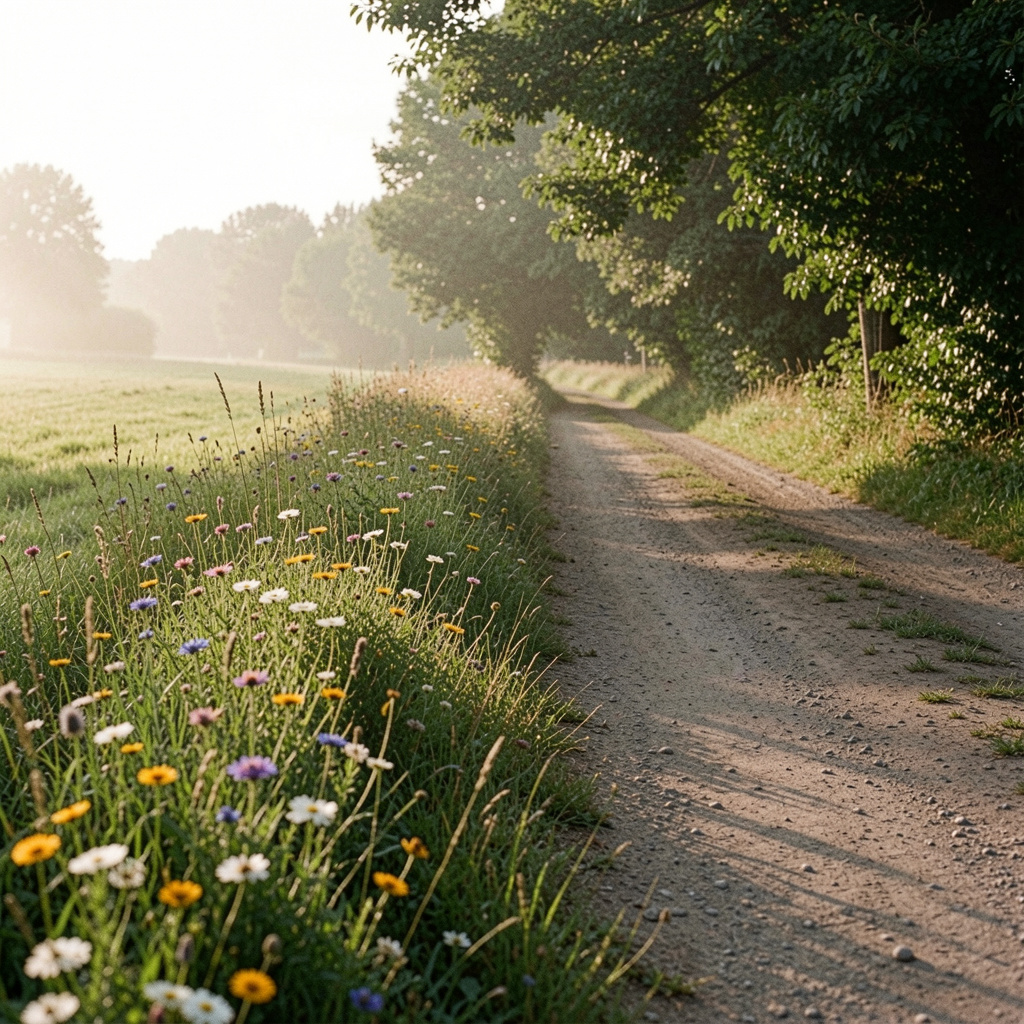 Peaceful morning scene with natural light